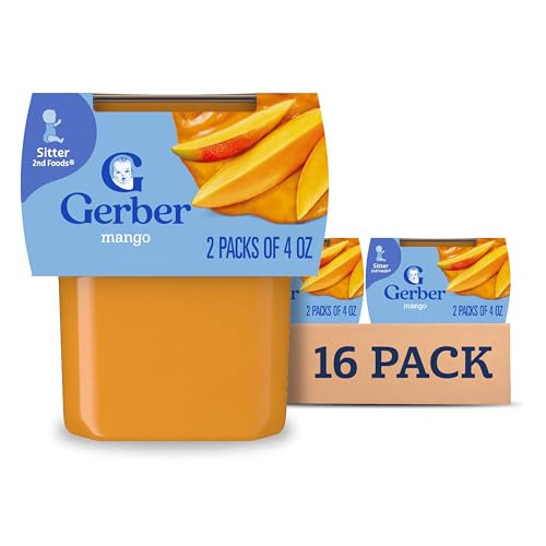 16-Count 4-Ounce Gerber 2nd Food Baby Food Mango Puree
