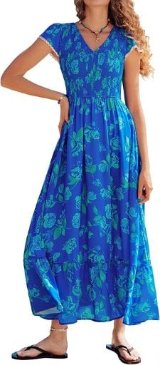 Kate Kasin Women Summer Floral Maxi Dress Deal