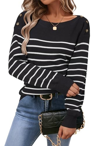 Arach&Cloz Wool Blend Striped Tops