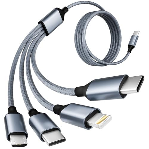 5' 4-in-1 Multi Charging Cable w/ Dual USB-C, Lightning & Micro USB Deal