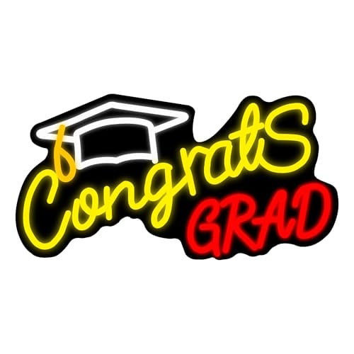 Fatmoon Congrats Grad Neon Sign with Cap Deal