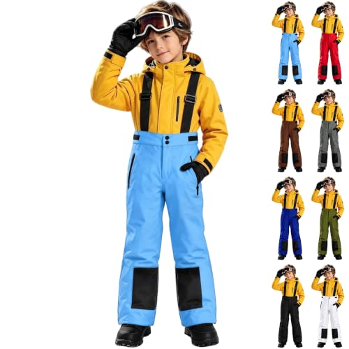 Kids Ski Bib Snow Pants Adjustable Straps Winter Overalls Deal