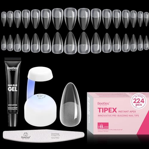 224-Piece Beetles Tipex Instant Apex Soft Gel Clear Press-On Nail Kit Deal