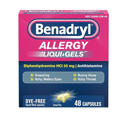 Benadryl Liqui-Gels Antihistamine Allergy Medicine 48 Count