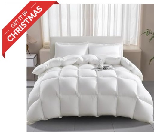 Wellos 750 Fill Goose 100% Organic Cotton Feather Down Comforter (Queen)