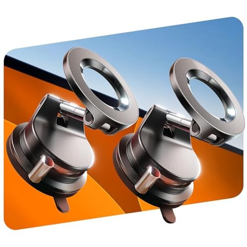 LISEN MagSafe Magnetic Adjustable Suction Cup Phone Mounts 2-Count