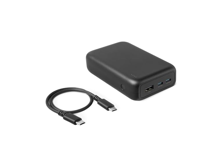 Amazon Basics 20,000 mAh High-Capacity Portable Charger Power Bank with 3-Port Output, Black Deal