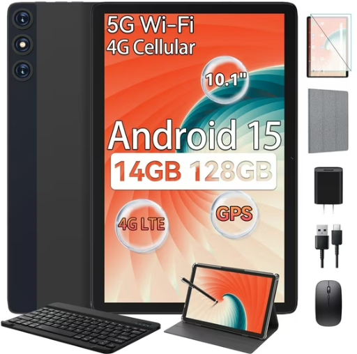 Android 15 Tablet 128GB+14GB 10-inch 4G Phone 5G WIFI