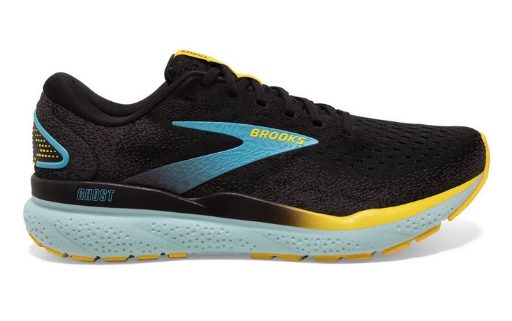 Brooks Men's Ghost 16 Running Shoes (Black/Forged Iron/Blue)