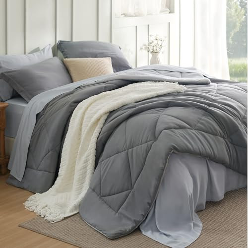 Bedsure Reversible 7-Piece Comforter Set