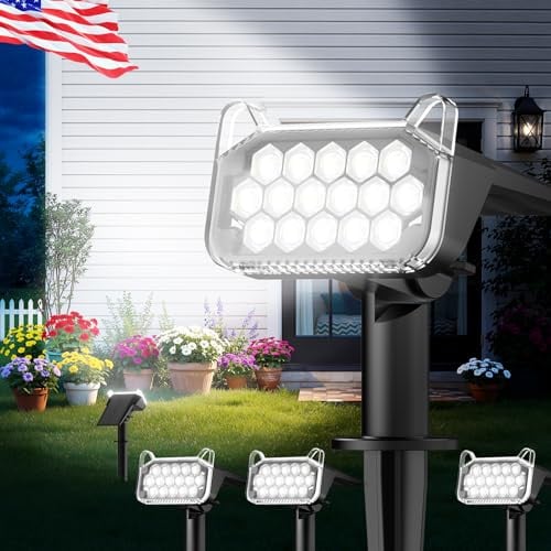 4 Pack Solar Spot Lights Outdoor Waterproof 16 Extra-Large LEDs