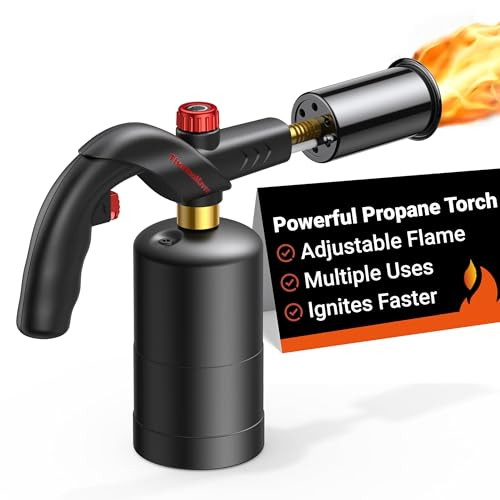 ThermoMaven Propane Torch w/ Adjustable Flame (Black)