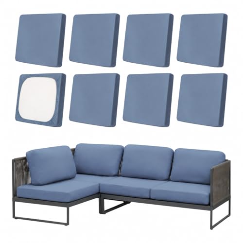 8-Pack BIETYONE Outdoor Patio Sofa Cushion Covers (Grey Blue)