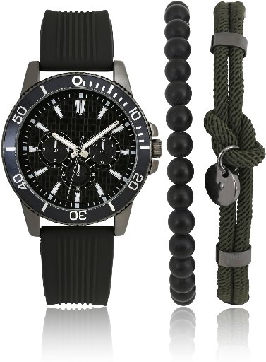 George Men's 3 Piece Watch and Bracelet Set 46MM