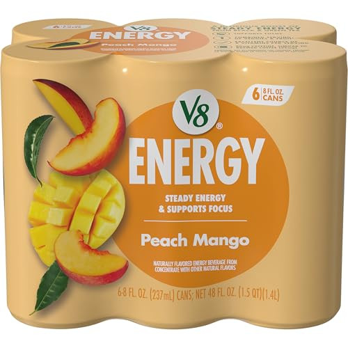 V8 Energy Drink Peach Mango 6-Pack, 8 Fl. Oz.