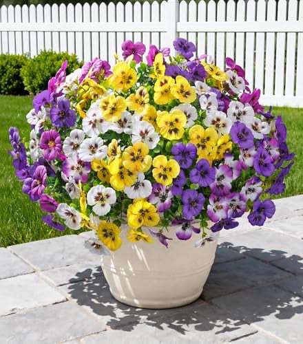 Ivydale Outdoor Artificial Pansy Flowers 20-Piece Deal