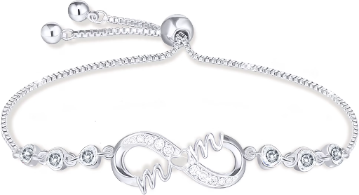APSVO S925 Sterling Silver Plated Infinite Love Heart Mom Bracelets Deal