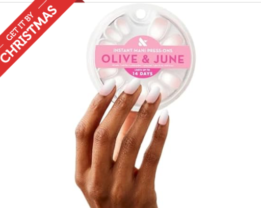 Olive & June Instant Mani Press-On Nails (Glue) Short, Round 42 Fake Nails