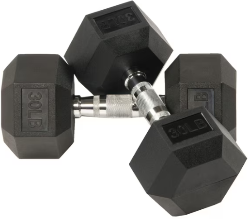 BalanceFrom Rubber Hex Dumbbells, 30 lbs Pair Deal