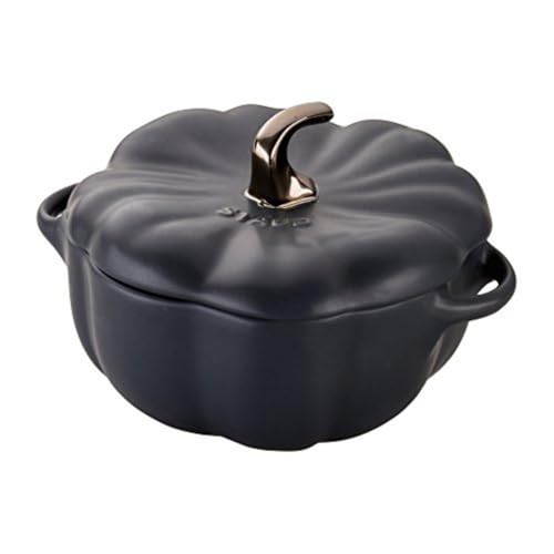Staub Ceramic Pumpkin Cocotte 0.75-Quart (Matte Black)