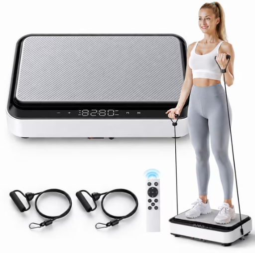 UTRYUP Vibration Plate Exercise Machine w/ Remote Control & 2 Resistance Bands Deal