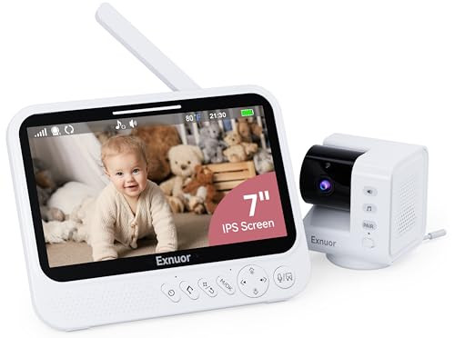No WiFi Video Baby Monitor, 7" IPS Screen 720p