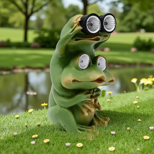 Frog Solar Statues