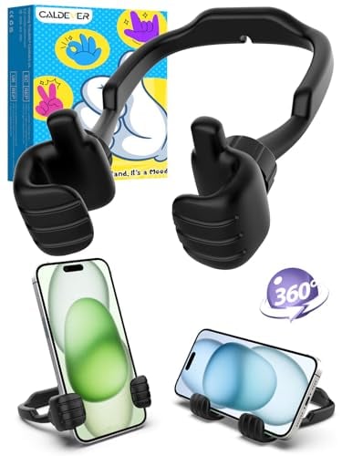 CALDEVER Thumbs Up Lazy Phone Holder Stocking Stuffer (Black) Deal