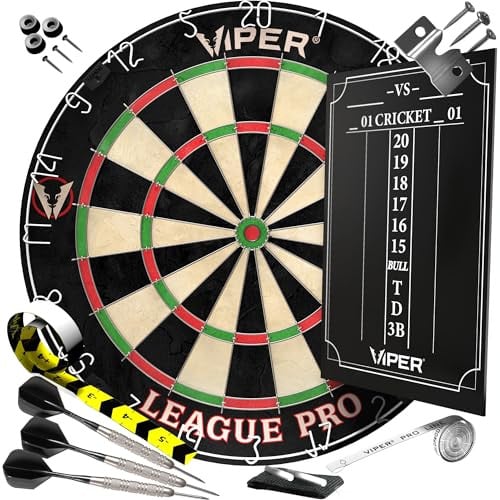 Viper League Pro Regulation Bristle Steel Tip Dartboard Starter Set
