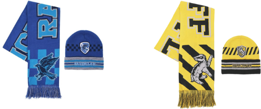 Harry Potter Adult Beanie Hat + Scarf Set: Ravenclaw or Hufflepuff
