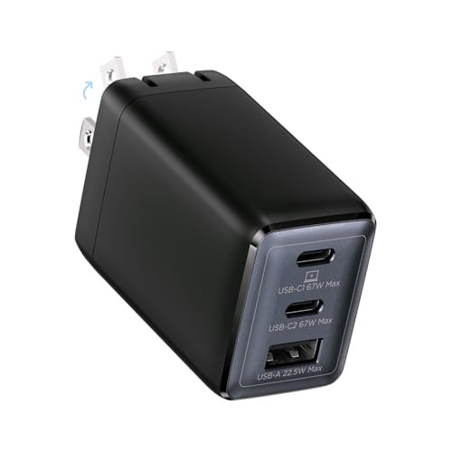 67W USB C 3-Port GaN Fast Charging Block