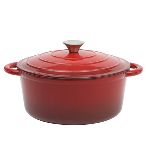 Gibson Home Addlestone 5-Quart Red Enamel Cast Iron Dutch Oven Deal