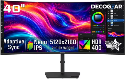 Deco Gear 40" Curved Ultrawide IPS Monitor 5K2K Deal