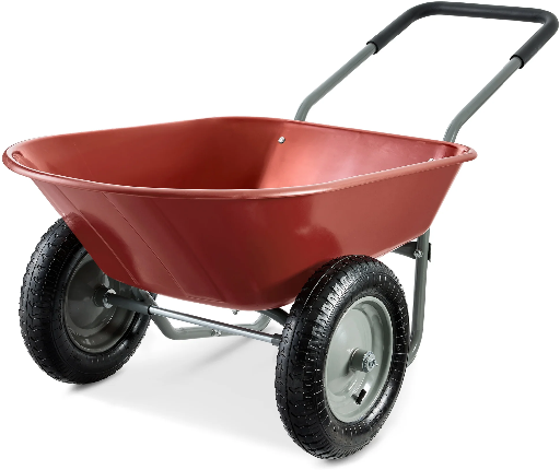 Dual-Wheel Wheelbarrow Garden Cart
