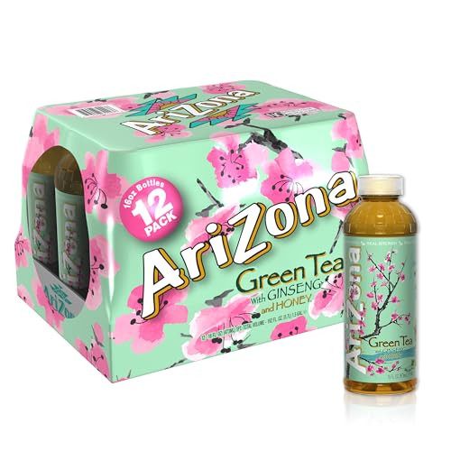 12-Pack 16-Oz AriZona Green Tea with Ginseng and Honey