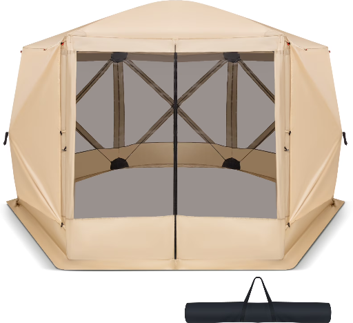 Costway 11.5 x 11.5 FT 6-Sided Pop-up Screen House Tent with 2 Wind Panels