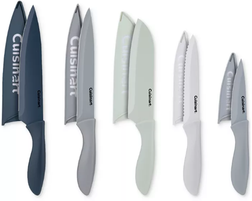 Cuisinart 10-Piece Ceramic Coated Knife Set w/ Blade Guards
