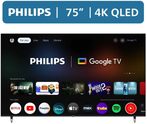 Philips 75" QLED 4K UHD Google Smart TV Deal