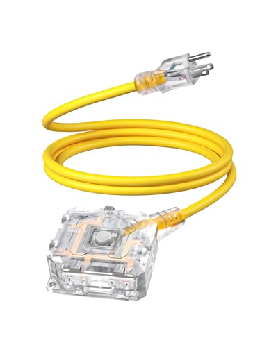 DEWENWILS 6-Outlet 14/3 Gauge Outdoor Extension Cord 6'