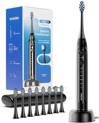 Onlyone Rechargeable Sonic Electric Toothbrush w/ 8 Brush Heads Deal
