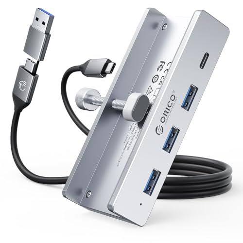 ORICO 4-Port USB Desk Clamp Hub (1x USB-C, 3x USB-A)