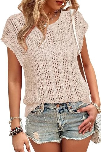 Arach&Cloz Women’s Summer Crochet Top