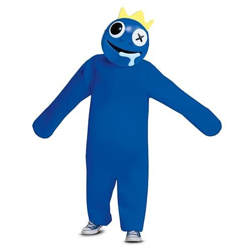 Disguise Blue Costume for Kids, Deluxe Official Rainbow Friends Costume with Headpiece, Child Size (4-6)