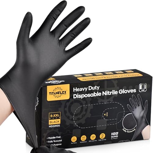 Amazon TitanFlex Black Nitrile Gloves 200 Count