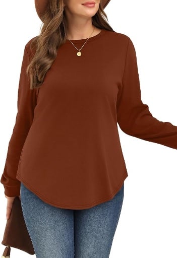 WIHOLL Crewneck Long Sleeve Shirts Deal