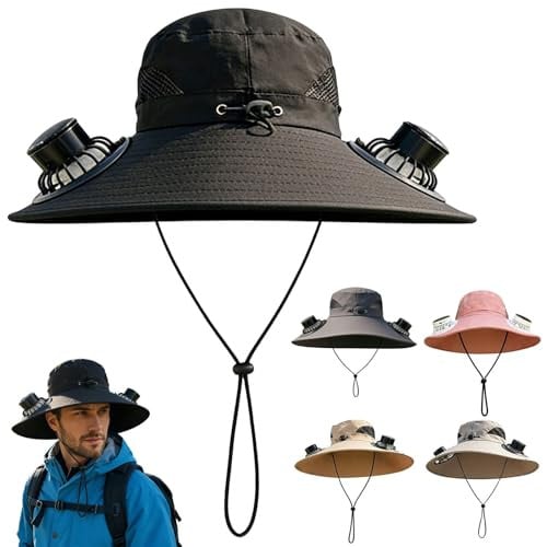 USB Solar Fan Hat with 2 Solar Fan UPF 50+ Deal