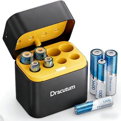 1.5V AA (x4) AAA (x4) Rechargeable Lithium Battery with Charger, 3H Fast Charge Deal