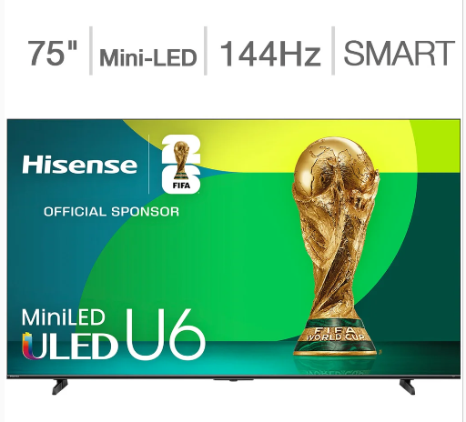 Hisense 75" 144Hz 4K UHD Mini-LED QLED Smart TV