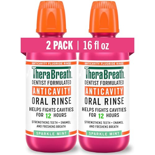 TheraBreath Anticavity Fluoride Oral Rinse Mouthwash 16 fl oz 8-Pack