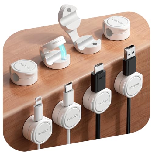 FLYLEAD 8-Pack Silicone Magnetic Cord Organizer Cable Clips